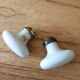 Vintage antique door handle in porcelain and brass