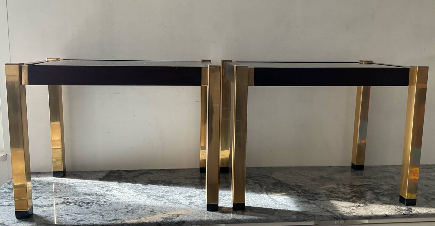 Pair of Hollywood Regency style side tables