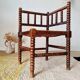 1950s turned wooden corner chair