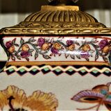 Lamp decorated with peonies and butterflies