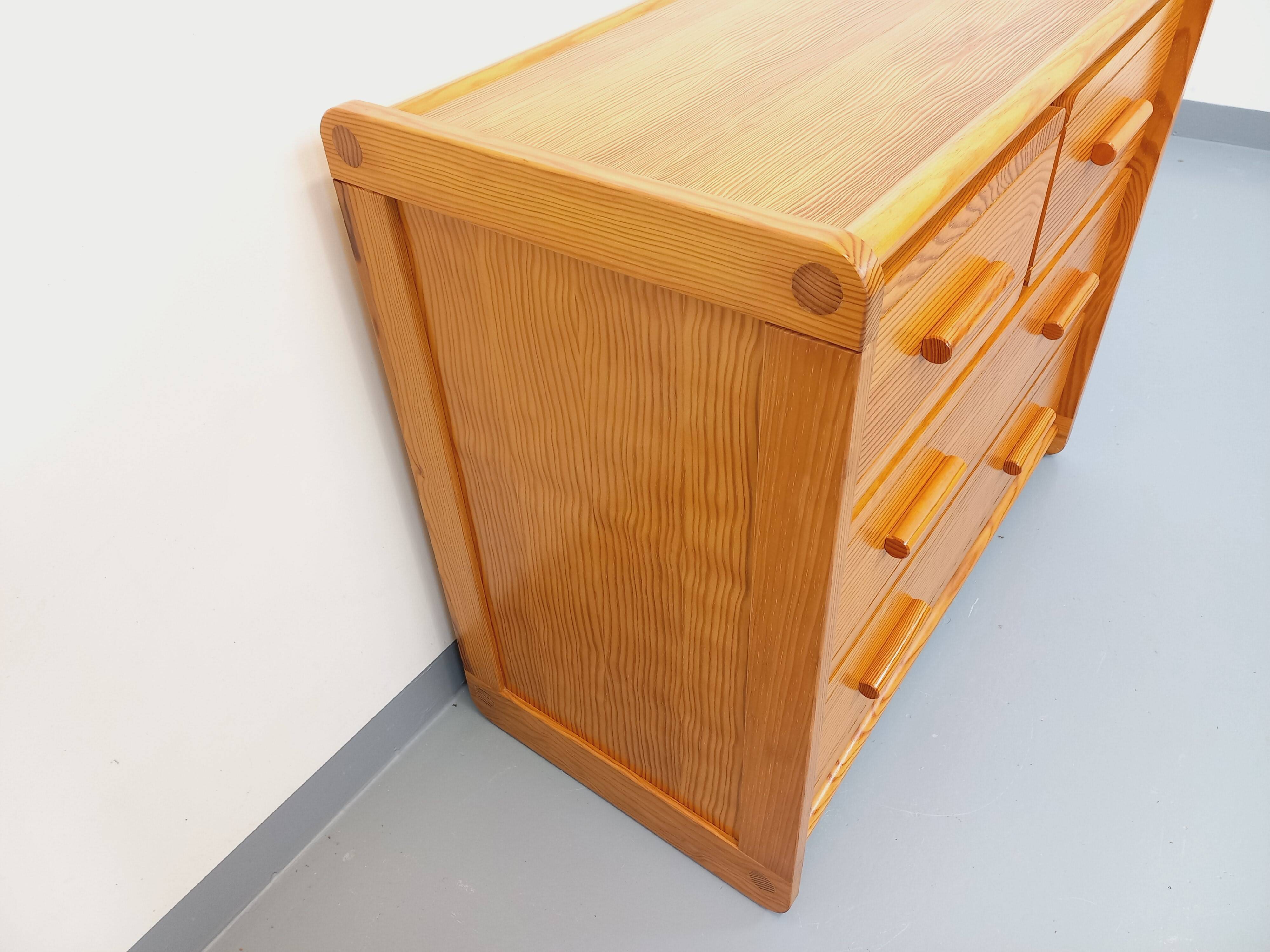 Commode en pin Gautier vintage des années 70 80