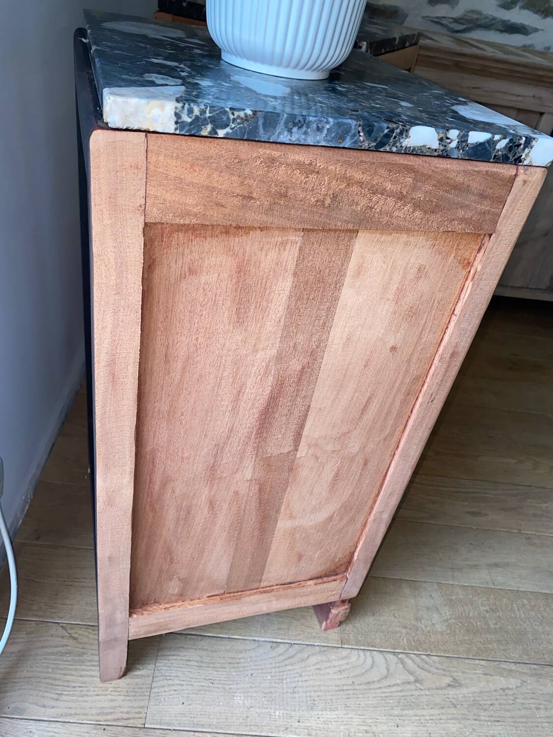 Pair of solid wood cane bedside or nightstands