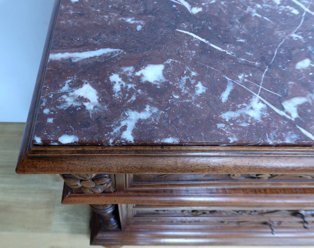 Walnut Commode by P. Guinand-Leglas, Renaissance style – 1920