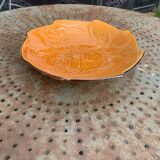 Enameled ceramic fruit bowl signed POET LAVAL, Drome France, with summer fruits