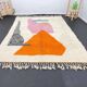 Berber rug in pure wool, colored, size 150 x 250 cm