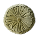 Coussin rond plissé, en velours vert amande