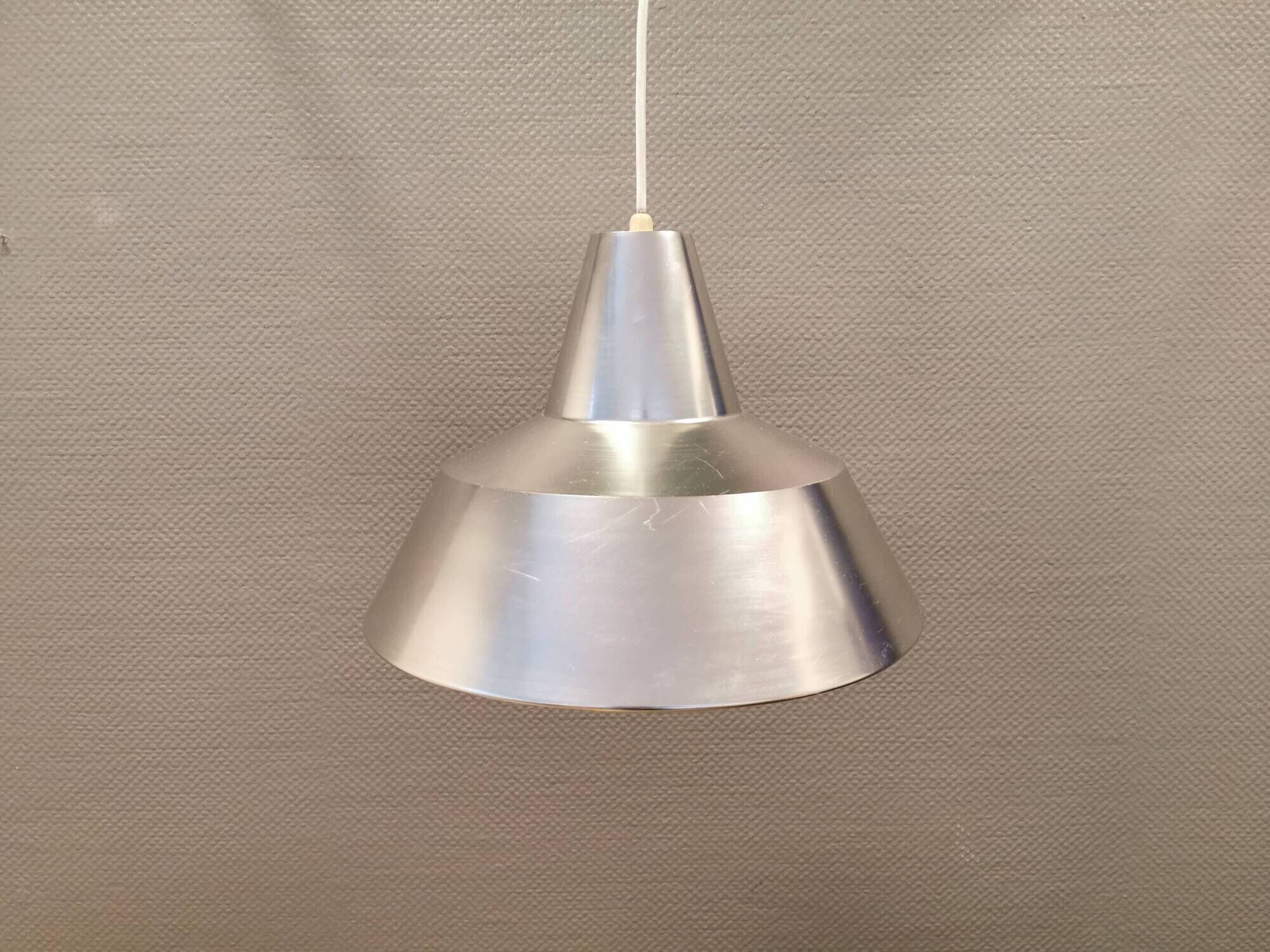 Workshop hanging lamp, from Asger BC light, in chrome/silver color (original color)