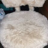 Chaise moumoute seventies blanc