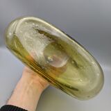 Cognac decanter in bubbled blown glass
