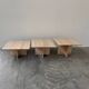 Set of three Italian travertine nesting / side tables, 1970s–1980s