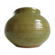 Vase vintage boule céramique en grès vert