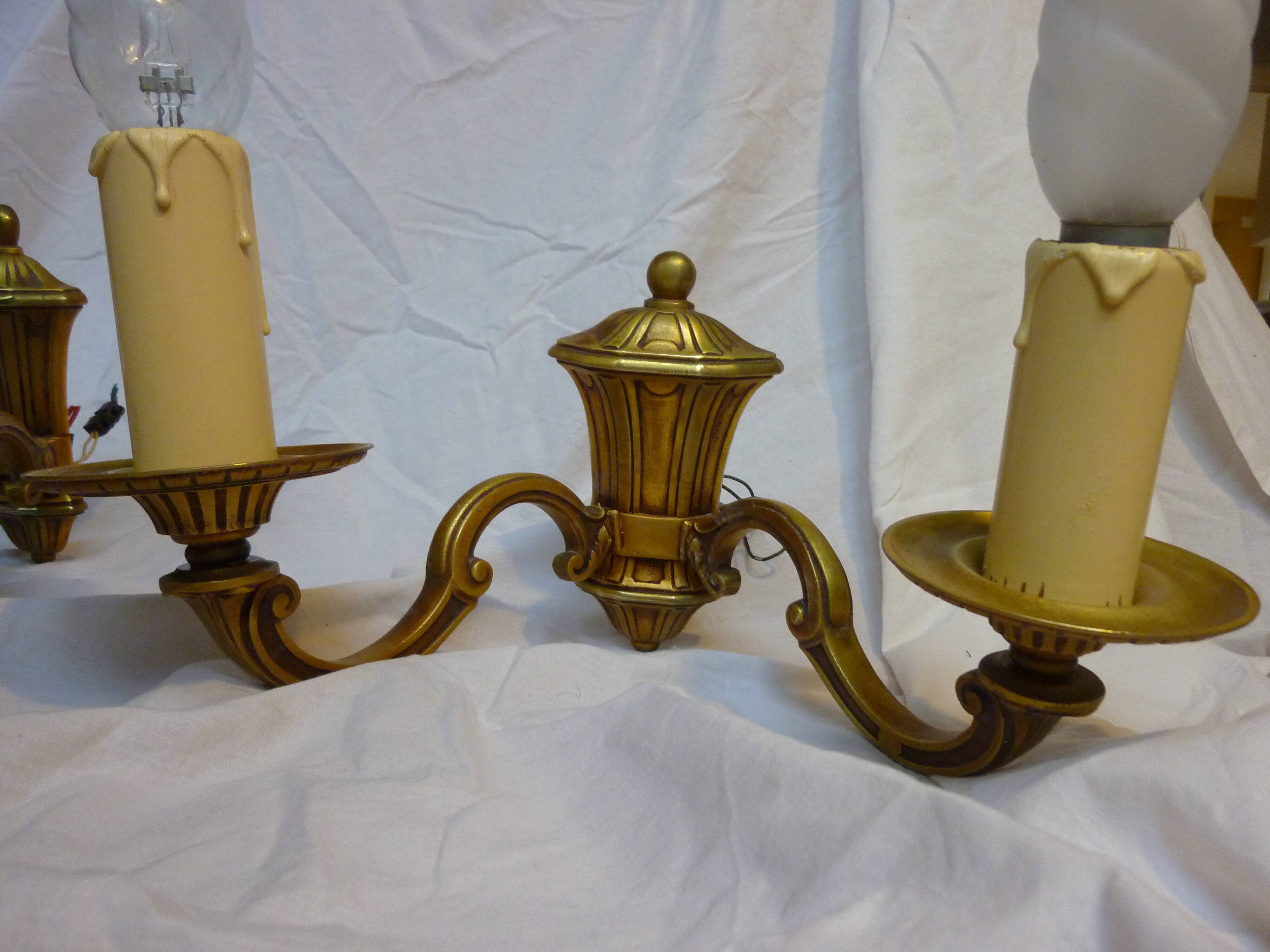 Two sconces Lucien Gau in bronze