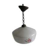 Suspension opaline motif fleurs