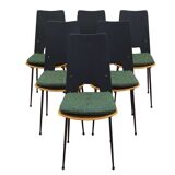 Set of six chairs, Italian design, 1950s, designer: Carlo Ratti, manufactur