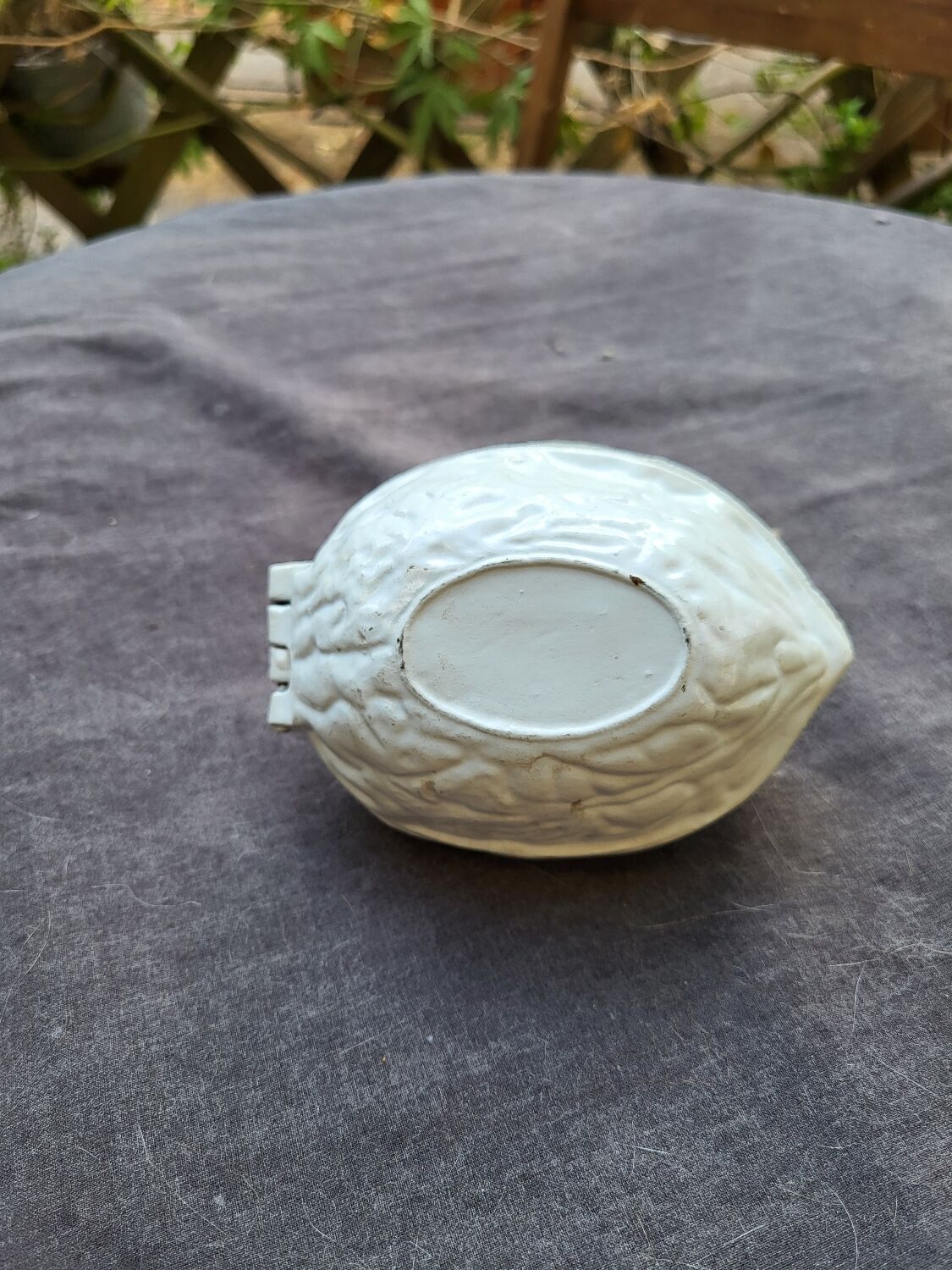 Vintage cast iron nut crate