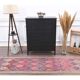 1970s vintage Turkish hand-knotted wool cotton pink runner rug 87x395