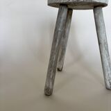 White wooden stool
