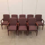 Set of 8 Danish teak armchairs