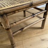 Vintage square bamboo coffee table, H. 38cm W. 47cm D. 47cm
