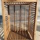 Caisse panier cage de filature XIXe à barreaux bois