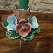 Pair of Italian ceramic candle holders