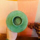 Vintage green wooden candle holder