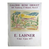 Poster in lithograph of Émile Lahner, Galerie René Drouet, 1977