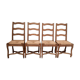 Serie de 4 chaises "os de mouton" à assises paillees