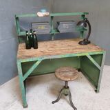 Industrial workbench, work table, desk green
