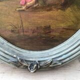 Pair of anonymous romantic paintings with oval views