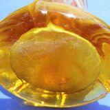 Modernist vase - molded glass - red, orange, yellow - Flavio Polis Seguso
