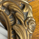 Rococo style mirror in wood and gilded stucco