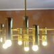 Lustre doré 9 feux de chez Sciolari Italie  1960