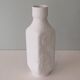 White biscuit vase with floral motif in relief, Hutschenreuther, Germany 1970