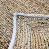 Jute rug 160x230 cm white outline