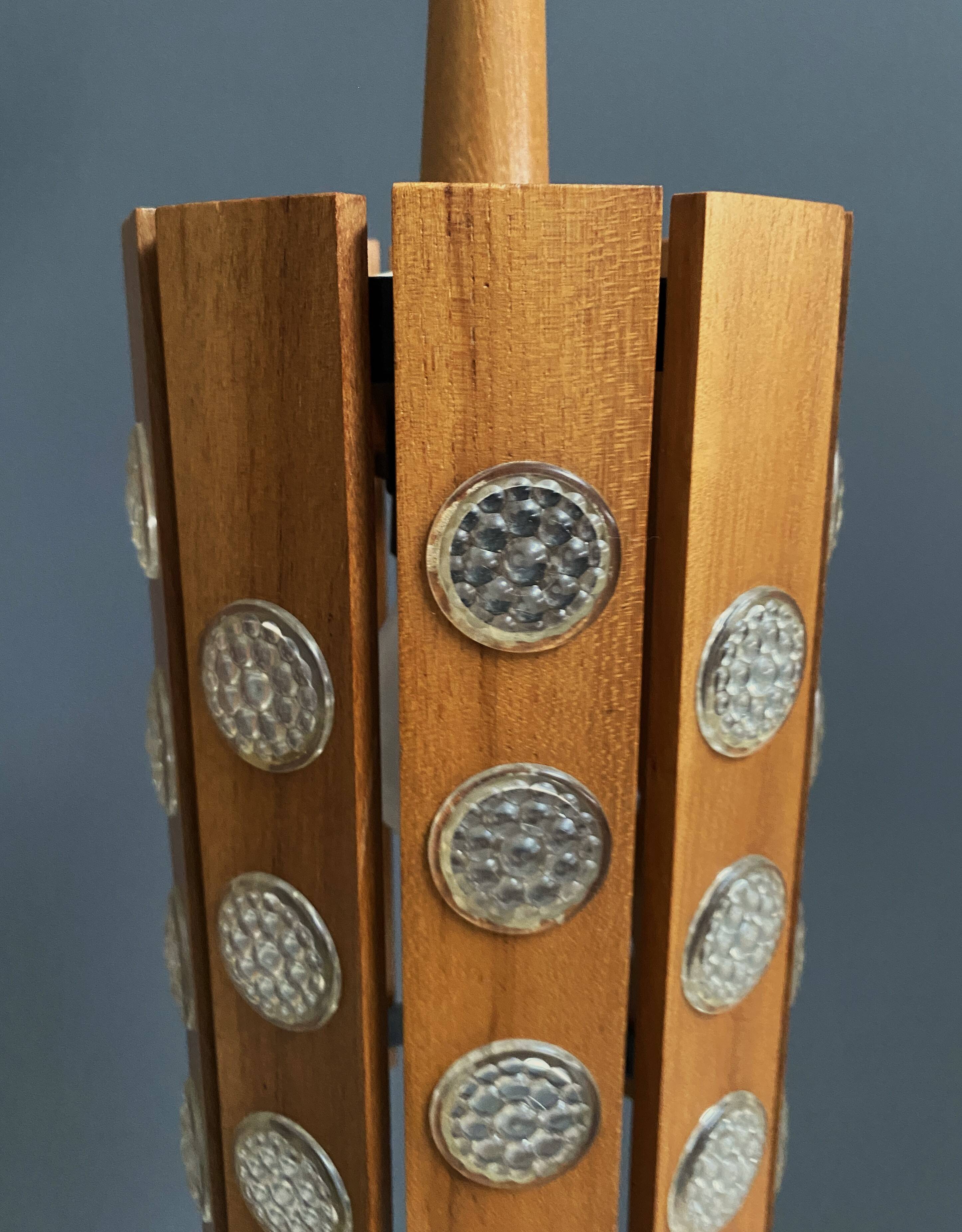 Set of 2 wood hang lamps 1970s