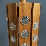 Set of 2 wood hang lamps 1970s