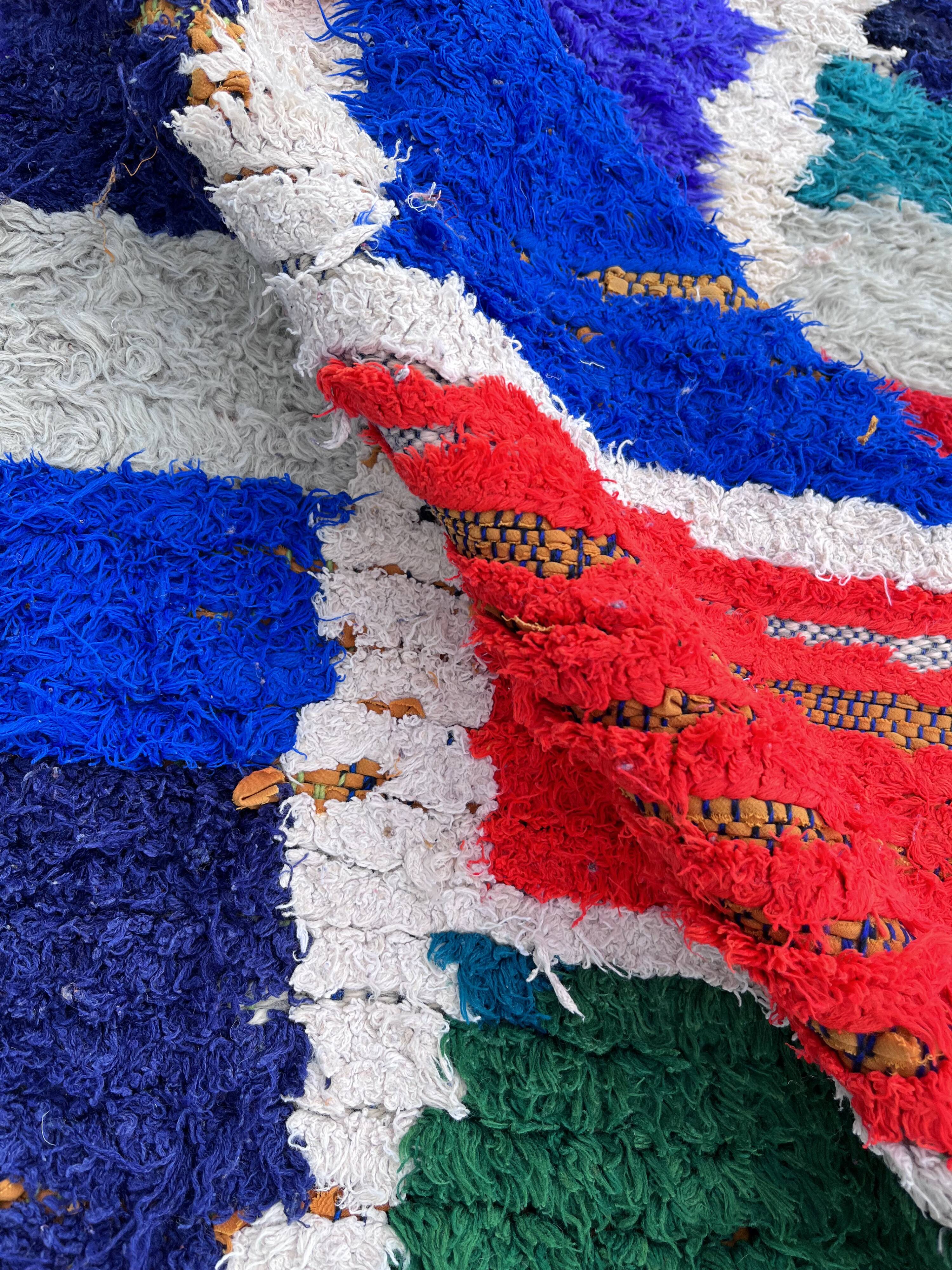 Carpet modern room Berbere boucherouite