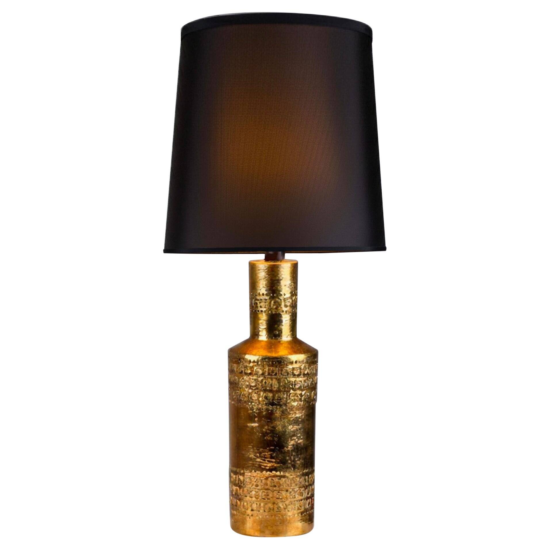 Gold lamp by Bitossi by Aldo Londi Sweden 1960
