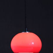 1970s Harvey Guzzini Red Pendant Light for Meblo, Italy