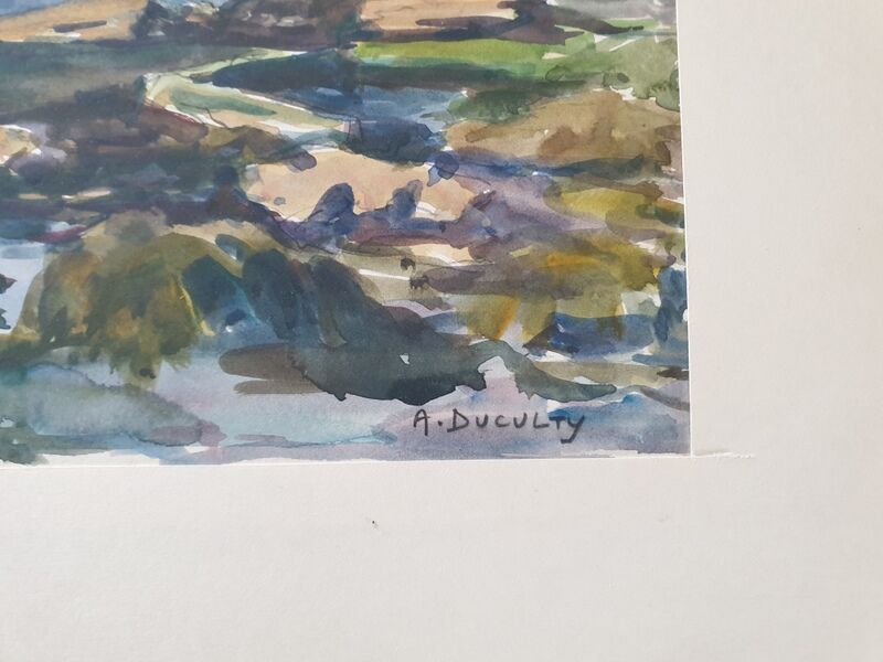 André Duculty (1912-1990) Watercolor on paper "Le Guilvinec" Signed lower right