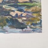 André Duculty (1912-1990) Watercolor on paper "Le Guilvinec" Signed lower right