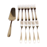 Service has a silver metal dessert SFAM art deco model in beautiful shiny case