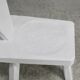 Pair of tripod chairs, gouged seats. Brutalist, circa 1960. Painted wood.