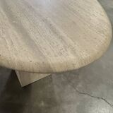 Oval travertine table