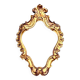Rococo wall mirror in golden resin