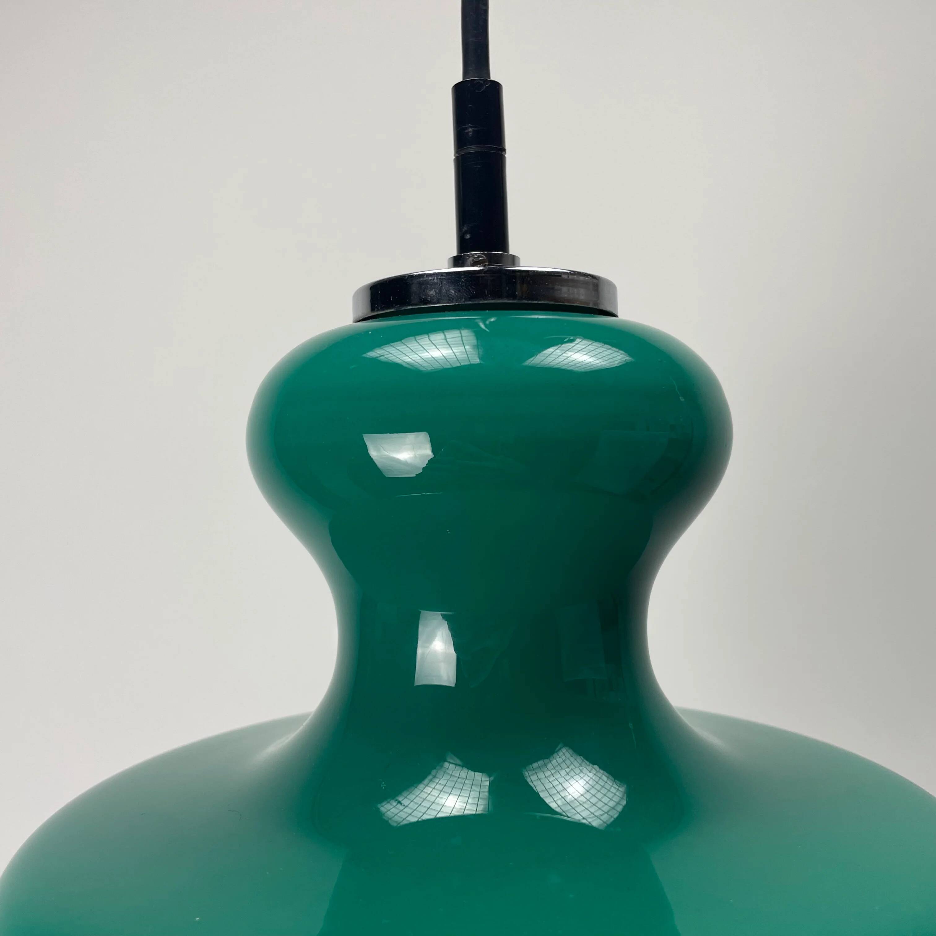 Rare green galaxy glass suspension light by Peill and Putzler 1960