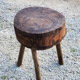 Brutalist tripod billot stool