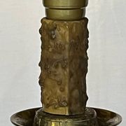 Old gilded bronze candle holder lamp bases