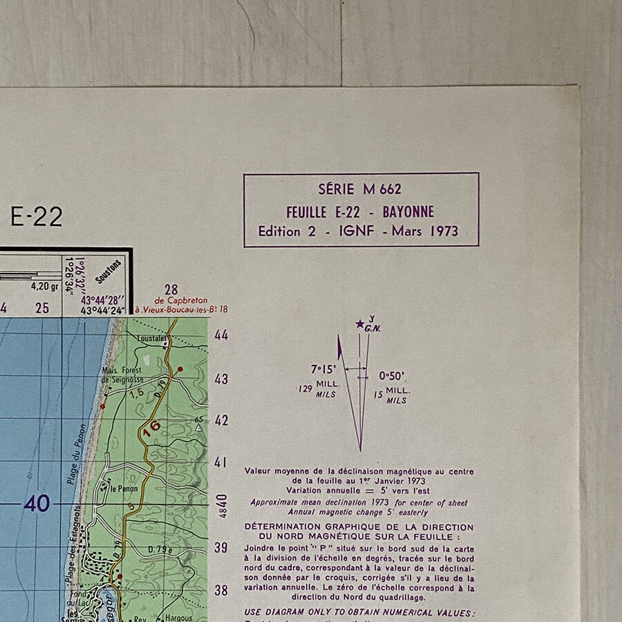 Map of Bayonne - Biarritz - Saint Jean de Luz 1973
